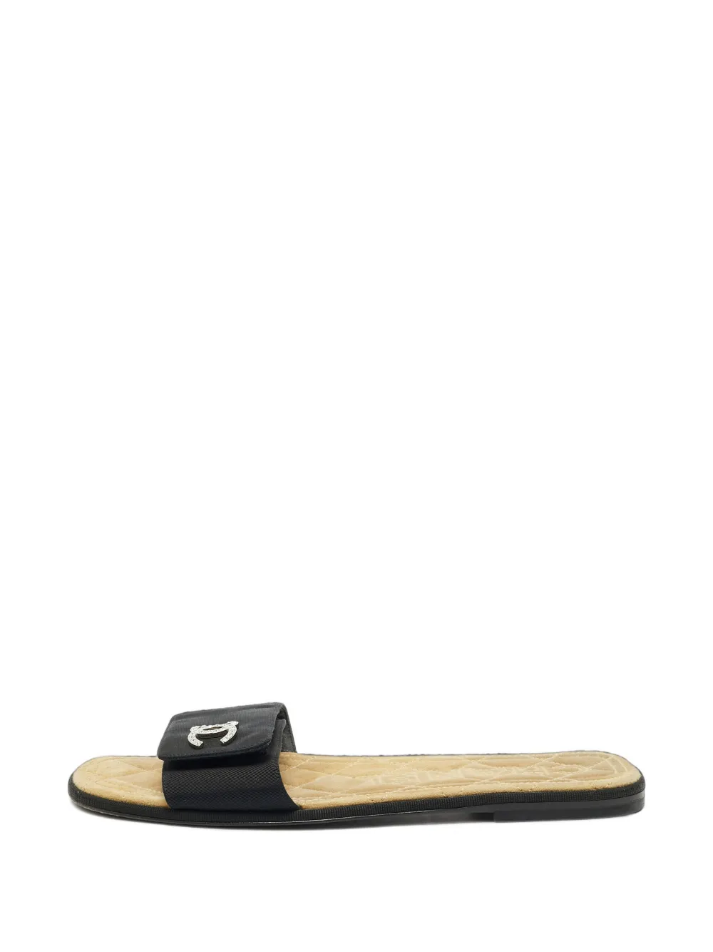 CHANEL Pre-Owned CC canvas slides - Schwarz