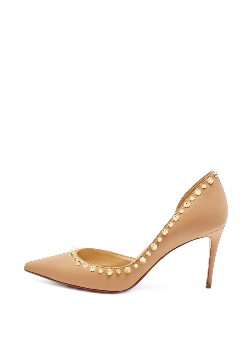 Christian Louboutin Pre-Owned D'Orsay studded pumps - Nude