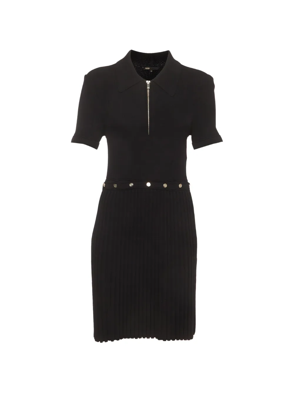 Maje Ritourna rib-knit mini dress - Schwarz