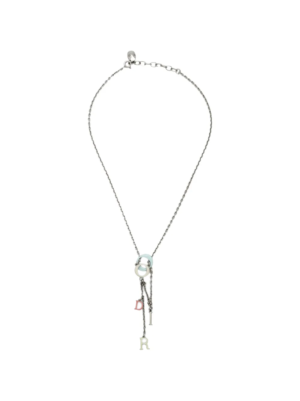 Christian Dior Pre-Owned Enamel logo tassel necklace - Silber