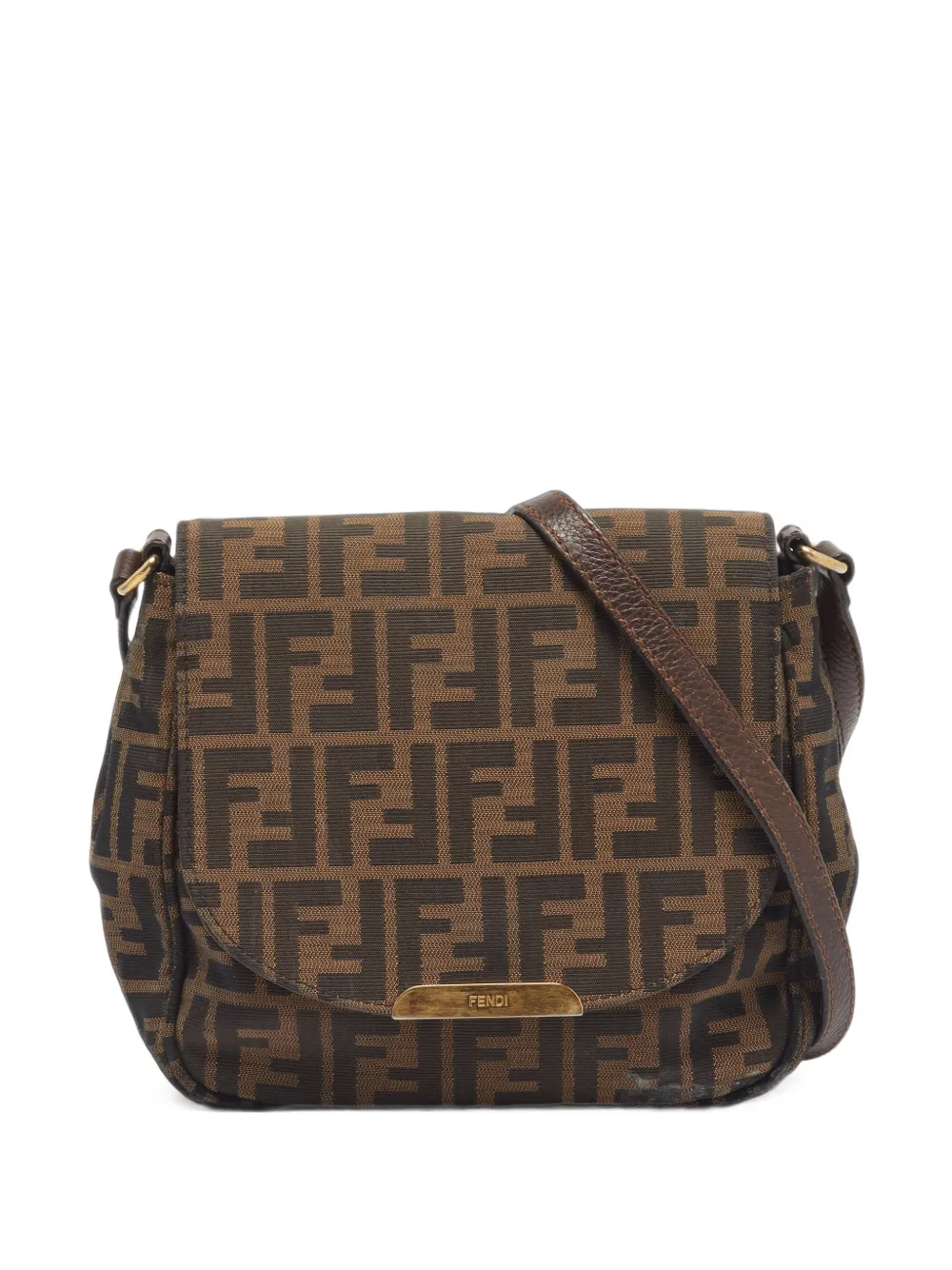 Fendi Pre-Owned 2013 Tobacco Zucca canvas flap crossbody bag - Marrone