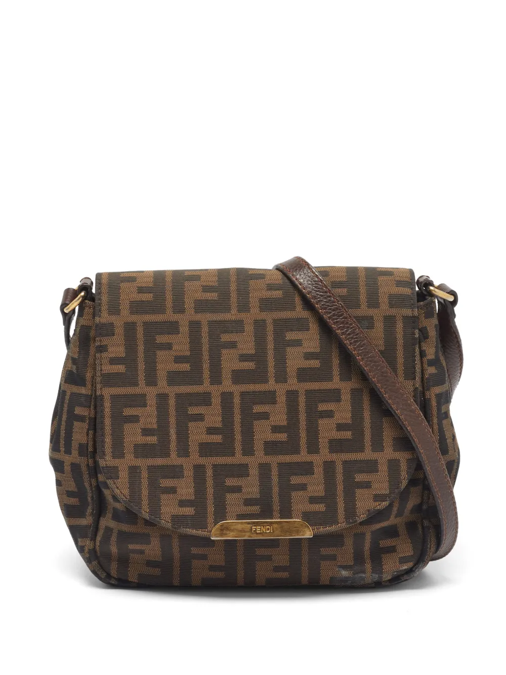 Fendi Pre-Owned 2013 Tobacco Zucca canvas flap crossbody bag - Marrone