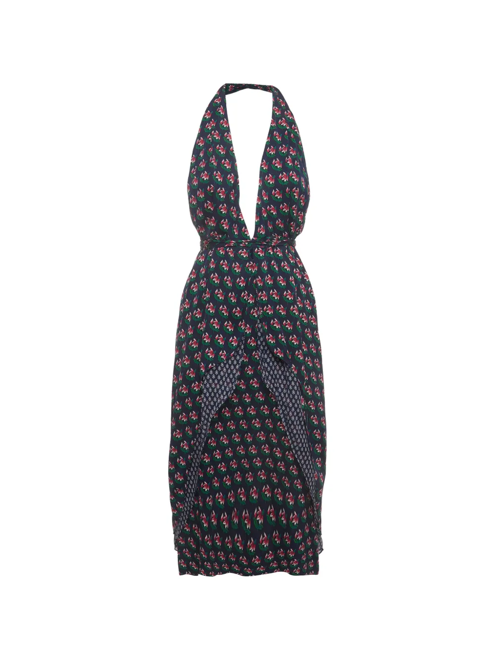 DVF Diane von Furstenberg Leyland Midikleid in A-Linie mit Blumenprint - Blau