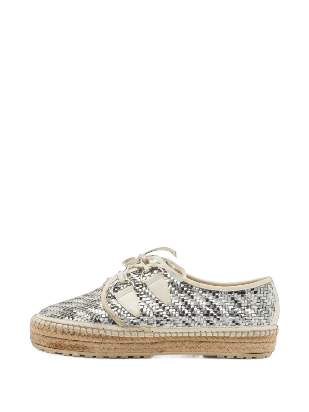 Christian Dior Pre-Owned Espadrilles mit Schnürung - Silber