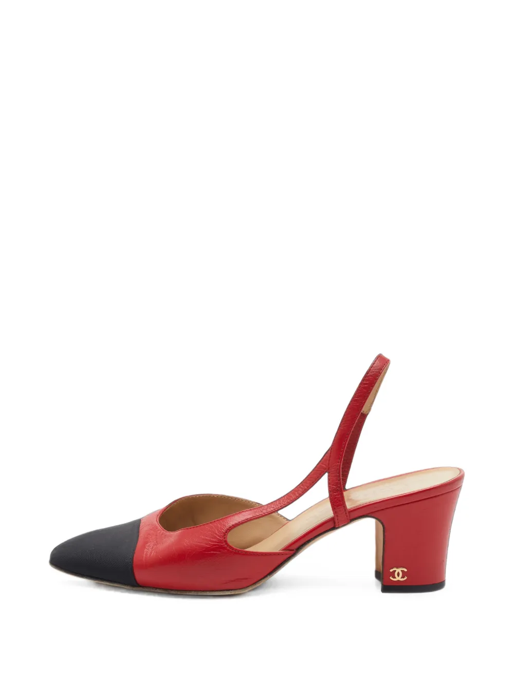 CHANEL Pre-Owned cap-toe slingback pumps - Rot