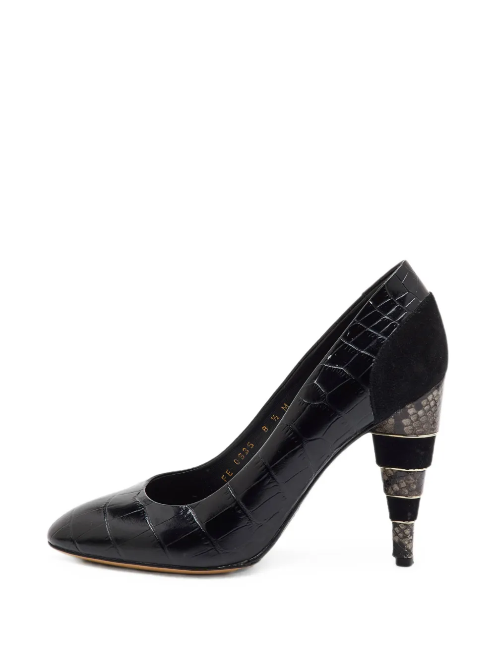 Ferragamo Pre-Owned croc-embossed pumps - Schwarz
