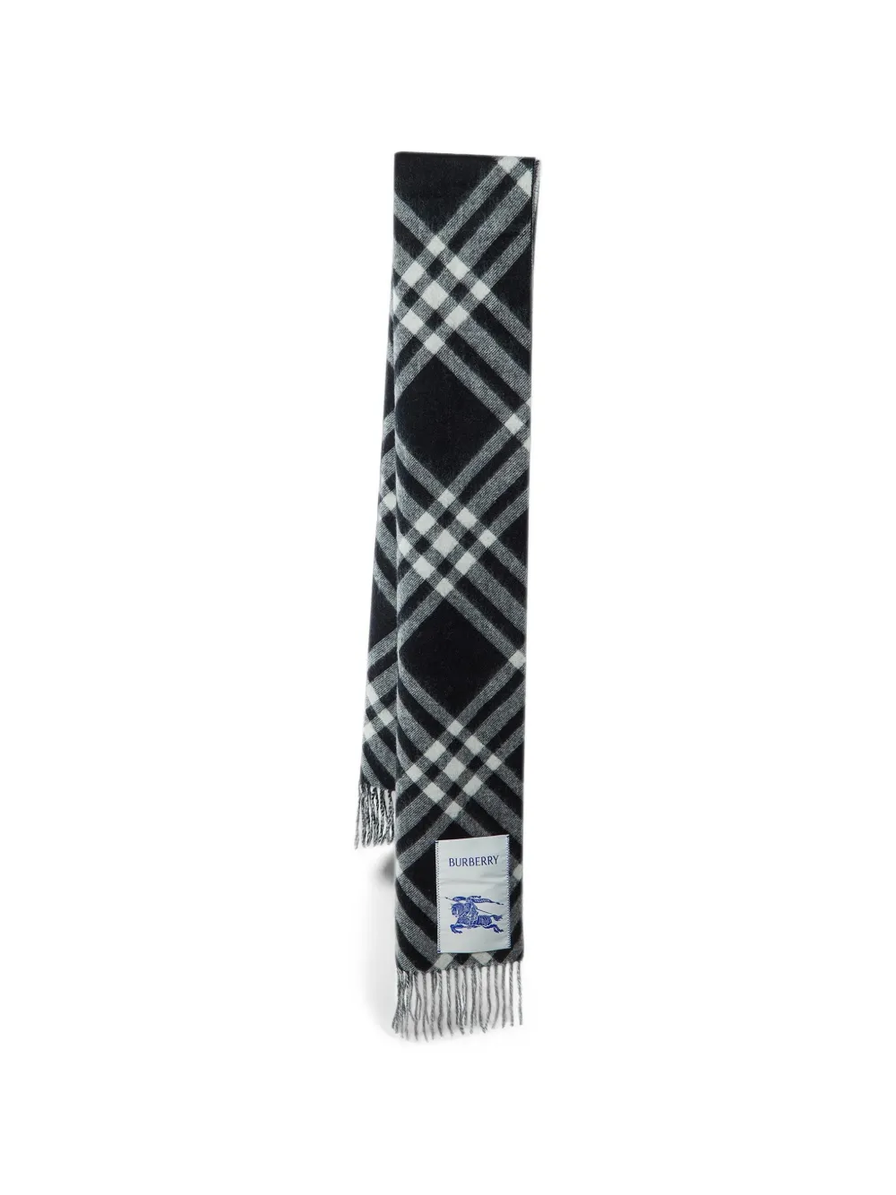 Burberry Pre-Owned cashmere fringed scarf - Schwarz