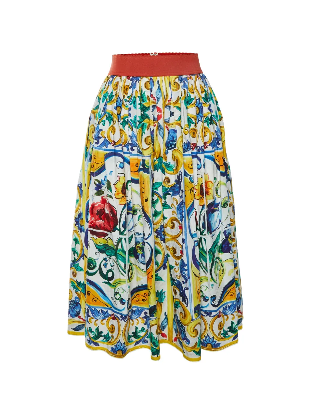 Dolce & Gabbana Pre-Owned Majolica Midirock mit Print - Weiß