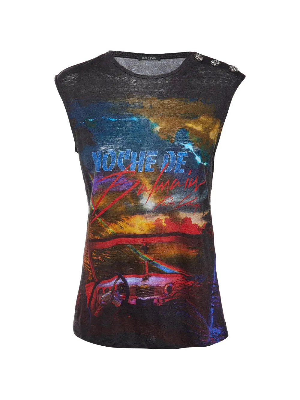 Balmain Pre-Owned graphic-print tank top - Grau