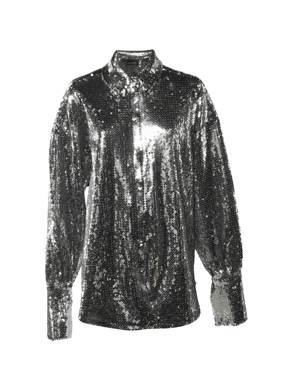 David Koma sequin-embellished oversized shirt - Argento