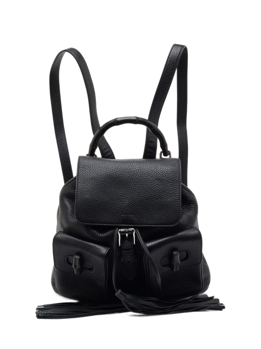 Gucci Pre-Owned Bamboo twin pocket backpack - Nero