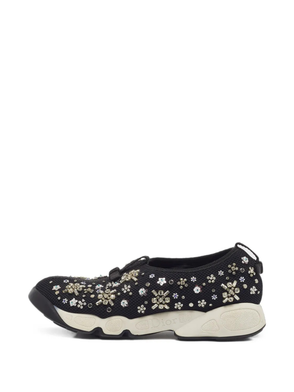 Christian Dior Pre-Owned Fusion embroidered mesh sneakers - Schwarz
