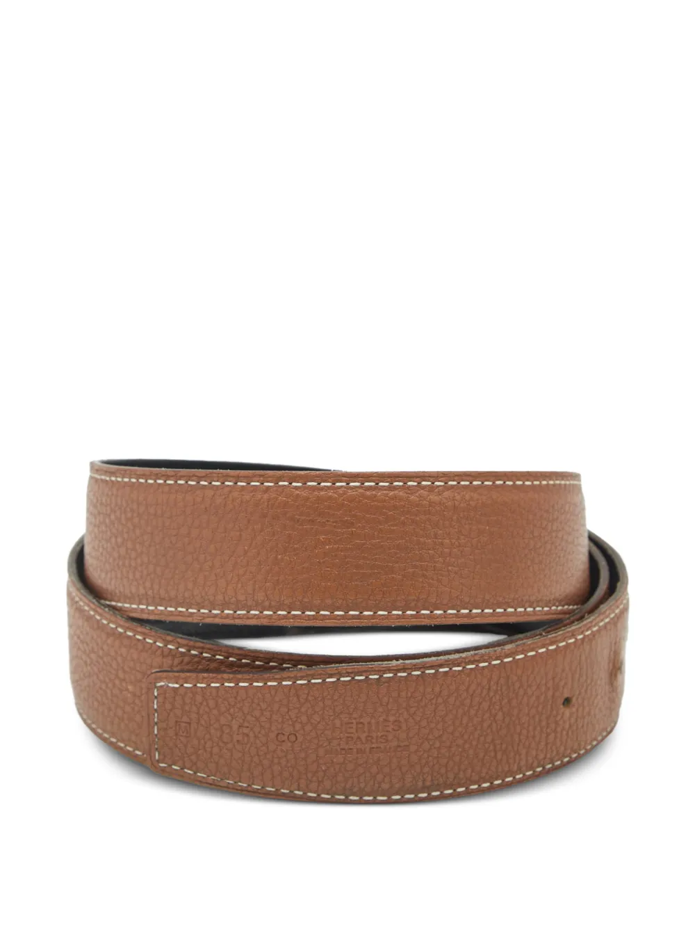 Hermès Pre-Owned 2009 Togo reversible leather belt - Marrone
