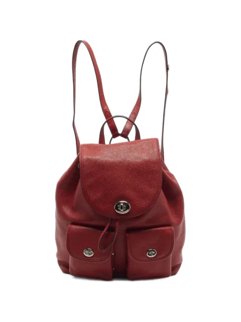 Coach Turnlock leather backpack