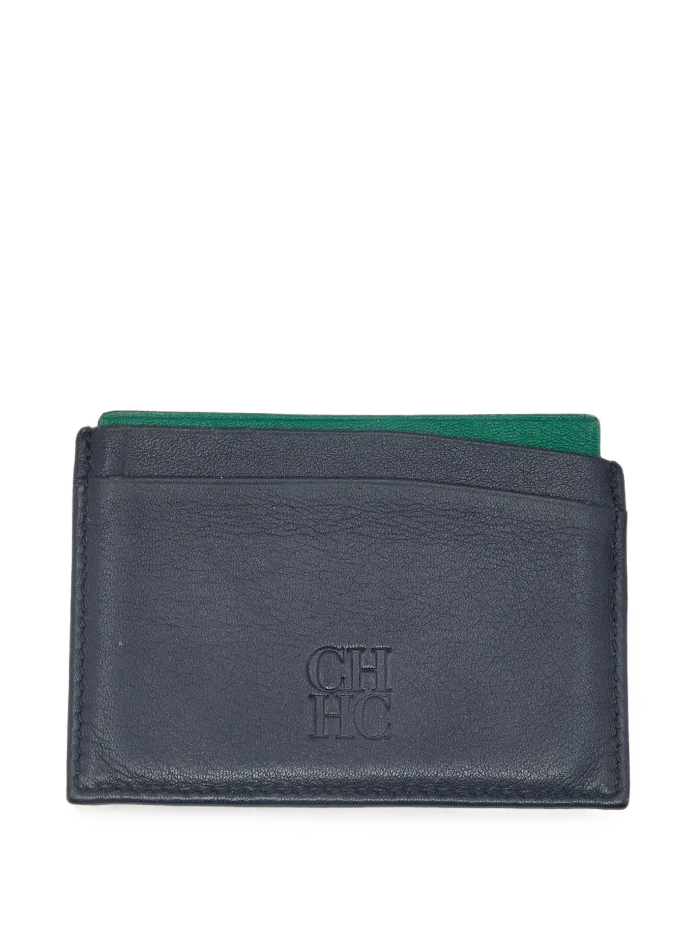 Carolina Herrera Vintage Kartenetui mit Logo-Prägung - Blau