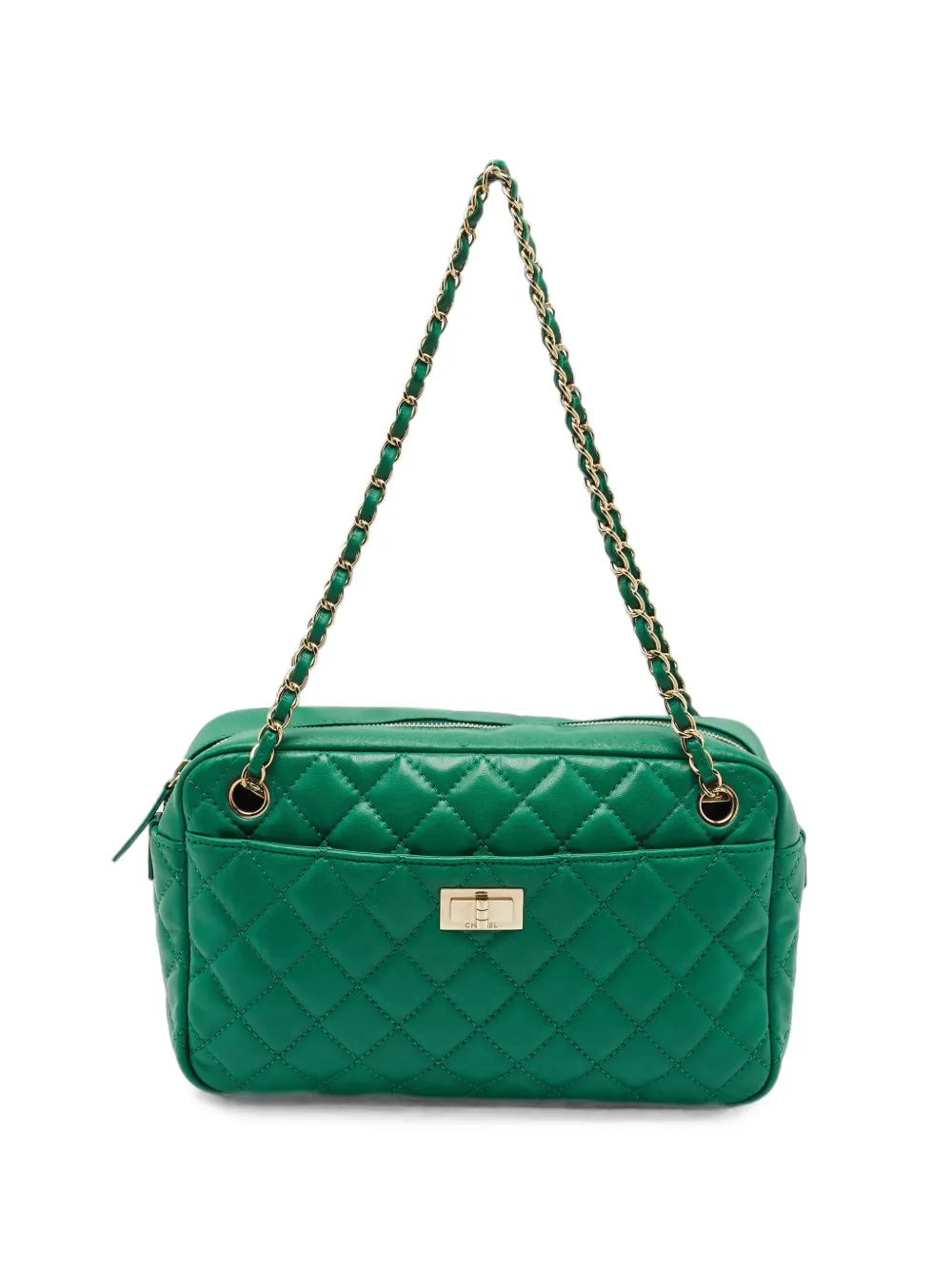 CHANEL Pre-Owned 2008-2009 Mademoiselle diamond-quilted shoulder bag - Verde