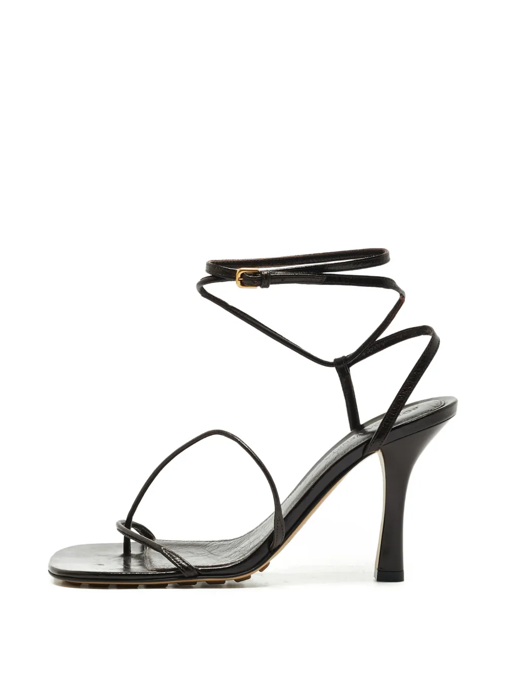 Bottega Veneta Pre-Owned square-toe ankle-strap sandals - Marrone
