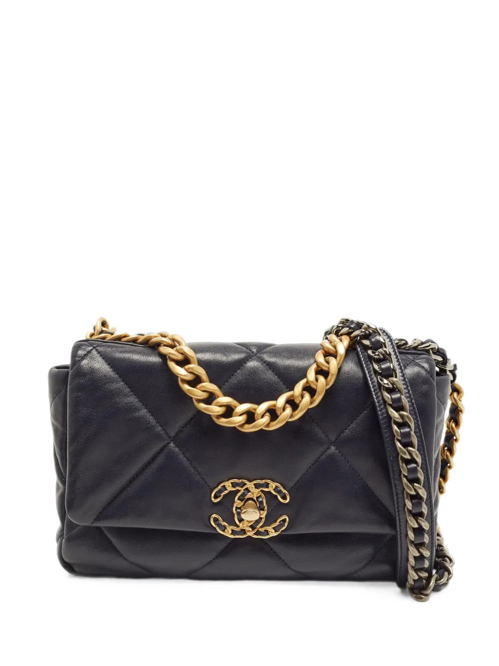 CHANEL Pre-Owned 2021 mittelgroße Flap Tasche mit Steppung 19cm - Blau