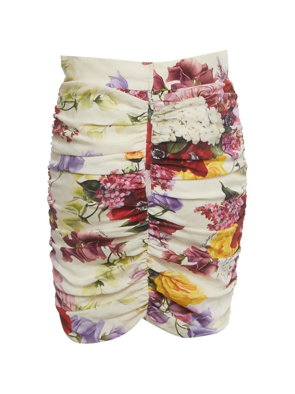 Dolce & Gabbana Pre-Owned floral-print ruched mini skirt - Toni neutri