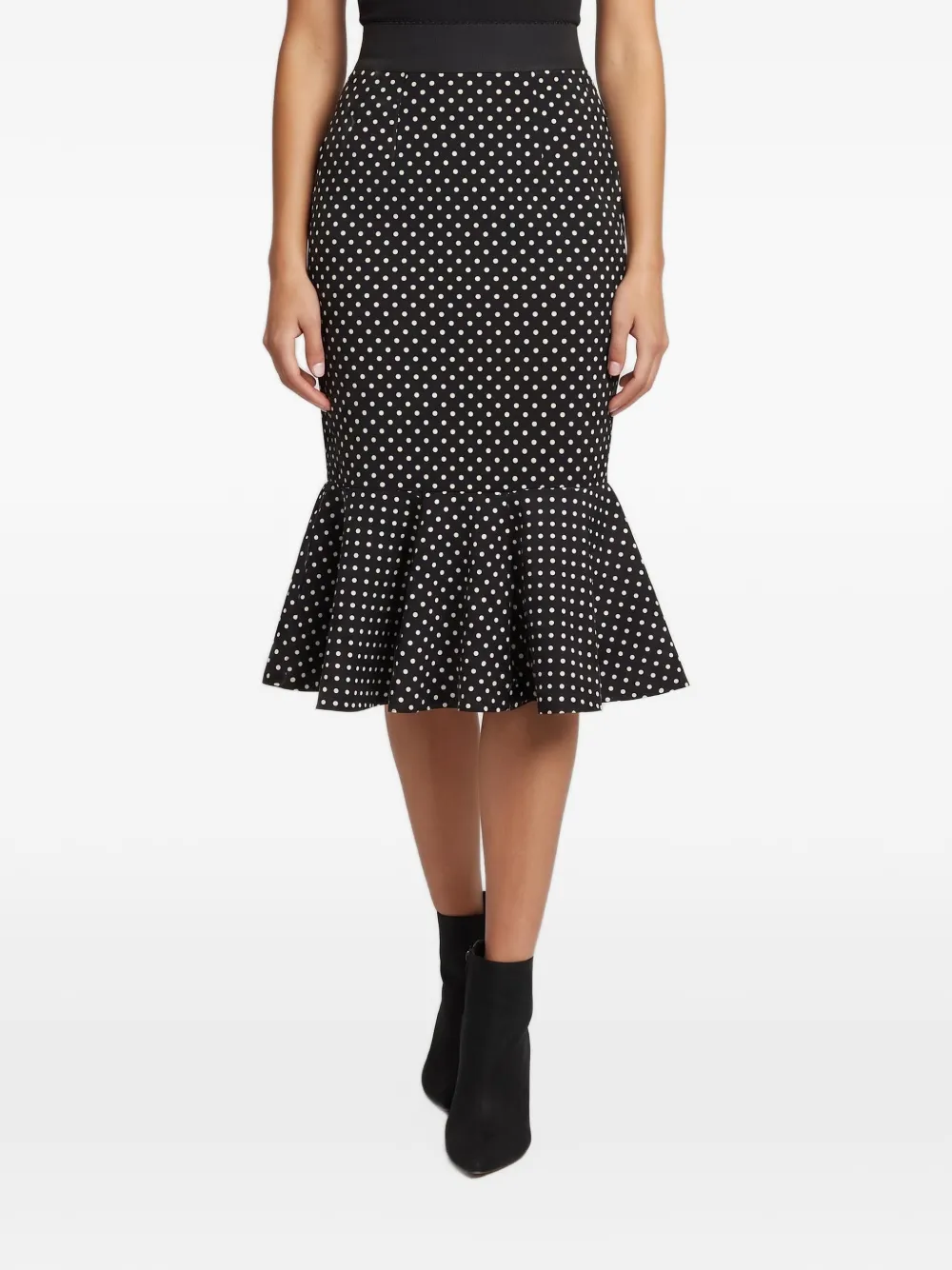 Dolce & Gabbana Pre-Owned polka-dot pencil midi skirt - Schwarz