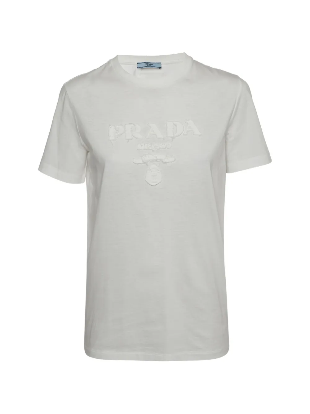 Prada Pre-Owned 2022 logo appliqué distressed t-shirt - Bianco