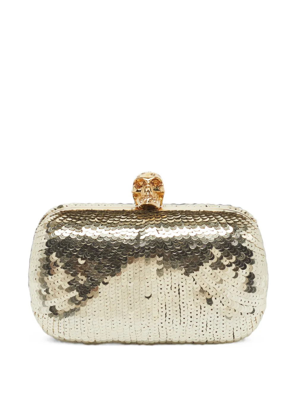 Alexander McQueen Pre-Owned mini pochette Skull à sequins - Or