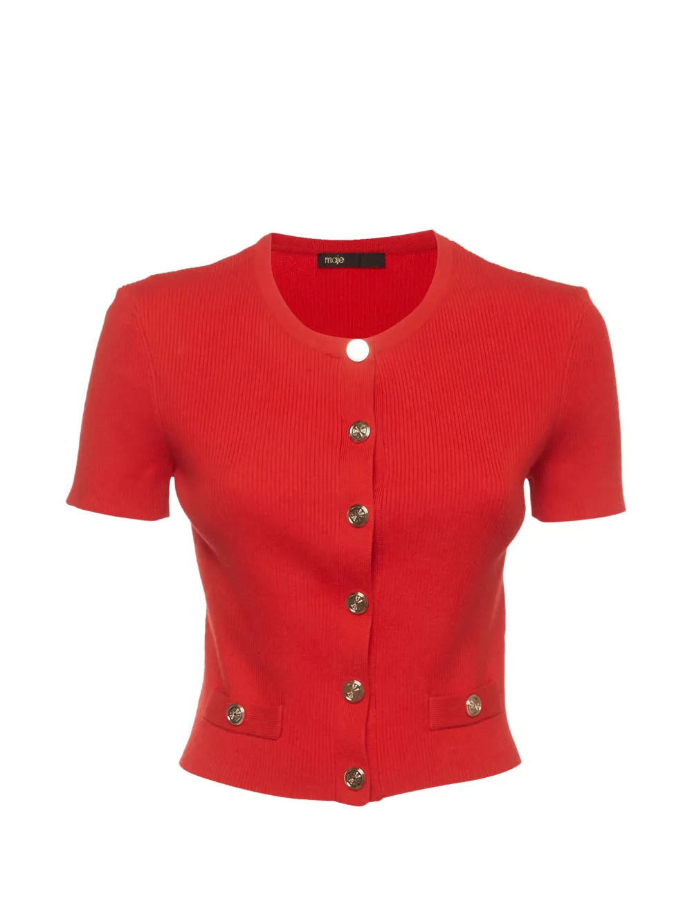 Maje Cardigan a coste - Rosso