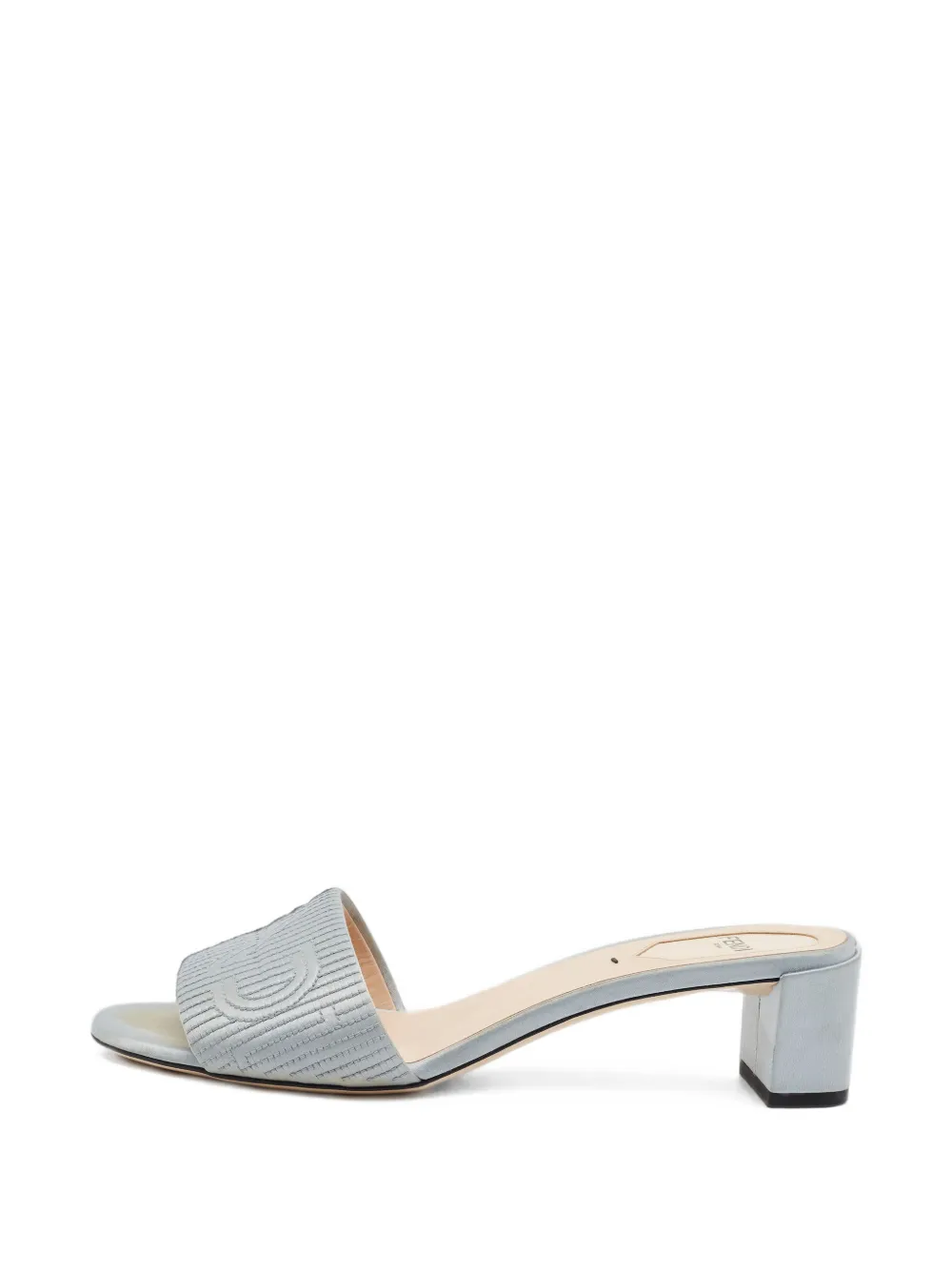 Fendi Pre-Owned Bestickte Sandalen mit Blockabsatz - Grau