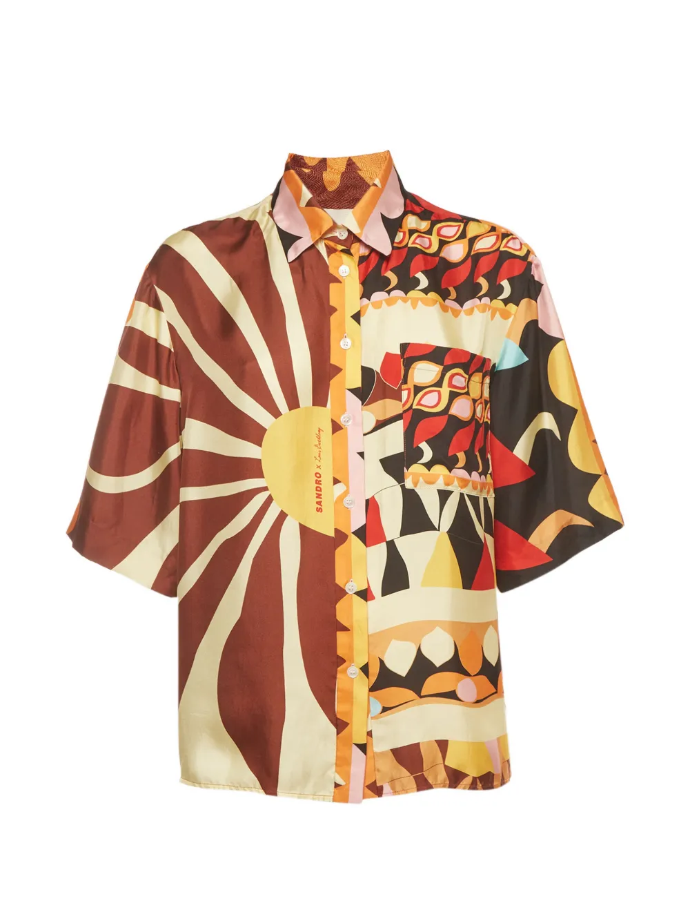 SANDRO x Louis Barthélemy chemise à imprimé Abena - Marron SANDRO x Louis Barthélemy chemise à imprimé Abena - Marron
