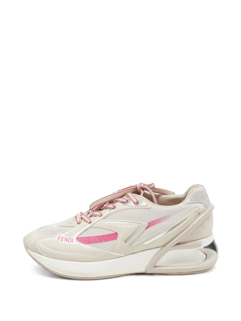 Fendi Pre-Owned Fendi First lace-up sneakers - Nude