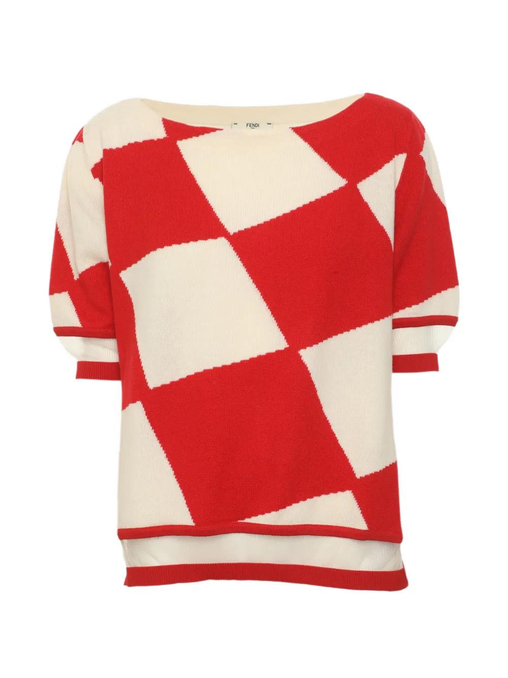 Fendi Pre-Owned half-sleeve knit top - Rosso