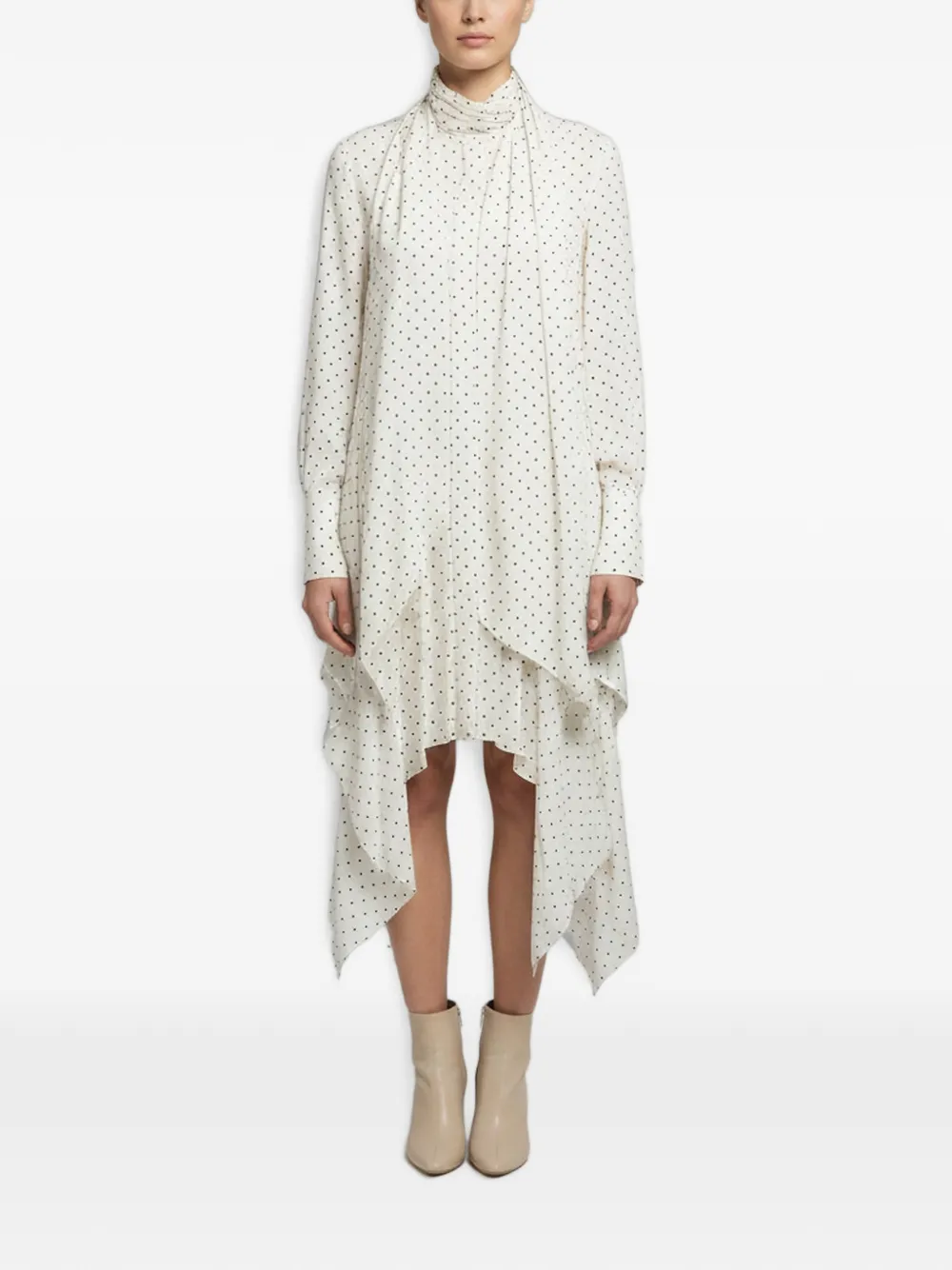 Fendi Pre-Owned Karligraphy polka-dot midi dress - Nude