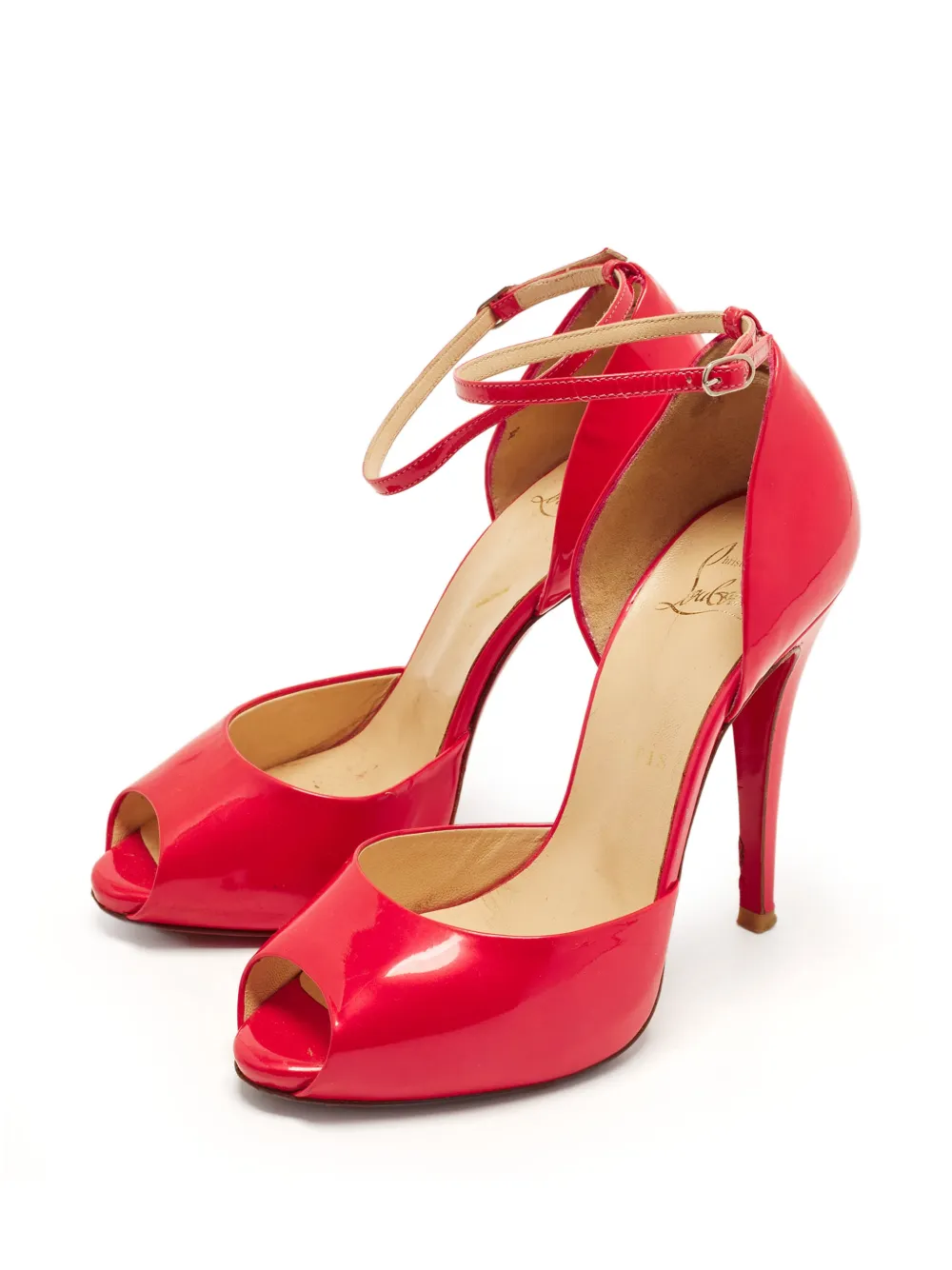 Christian Louboutin Pre-Owned Claudia d'Orsay Peeptoe-Pumps - Rot