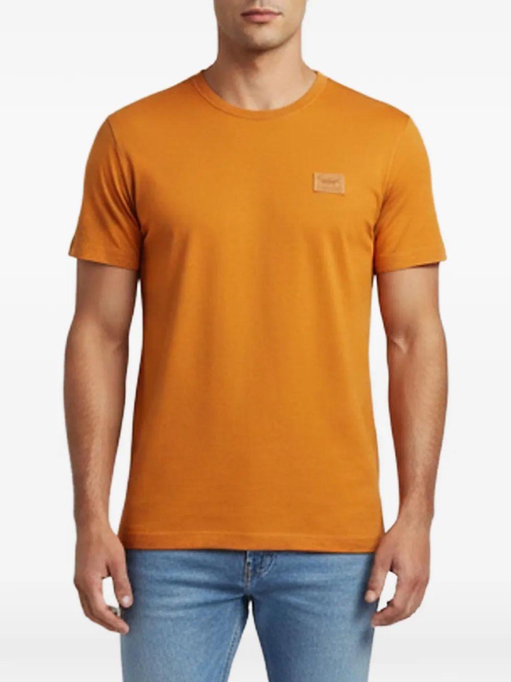 Dolce & Gabbana Pre-Owned t-shirt à plaque logo - Orange Dolce & Gabbana Pre-Owned t-shirt à plaque logo - Orange