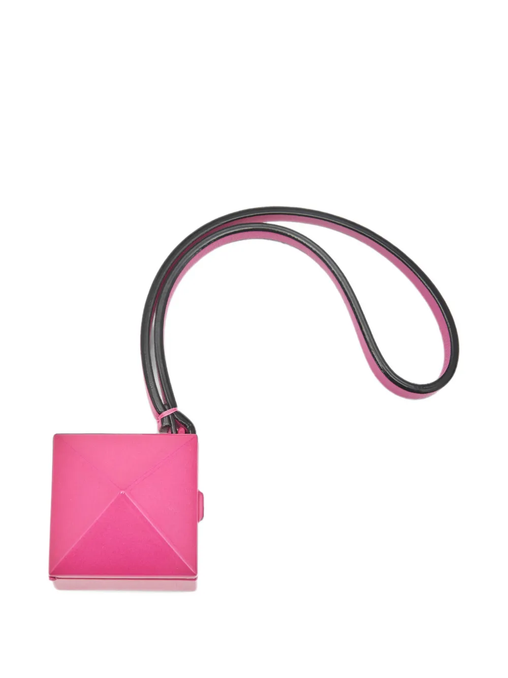 Pre-owned Valentino Garavani Rockstud Leather Bag Charm In Pink
