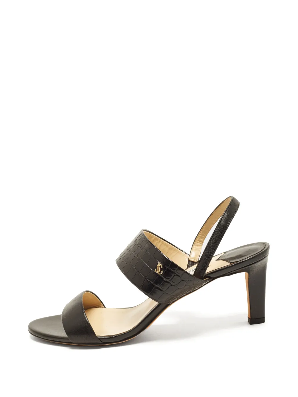 Jimmy Choo Pre-Owned Salise Sandalen mit Kroko-Effekt - Schwarz