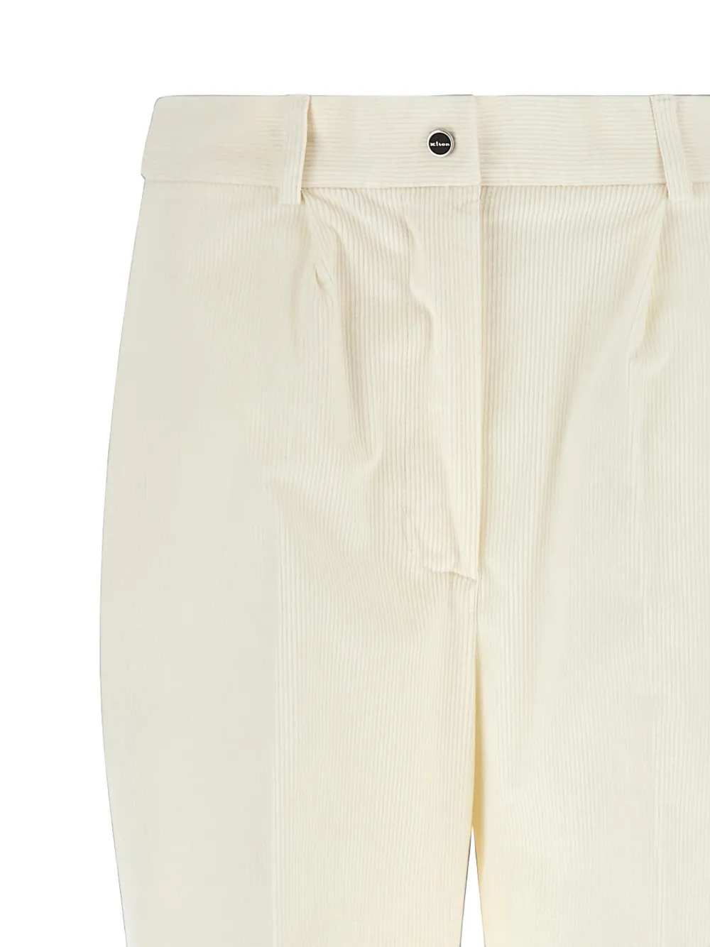 Kiton Ribfluwelen plooibroek Wit