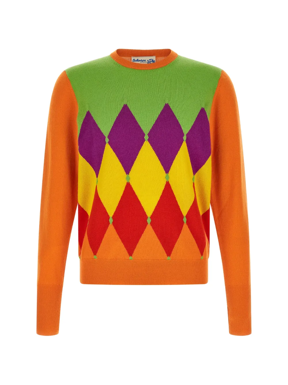 Ballantyne Classic Diamond Pullover | Orange | Image 1