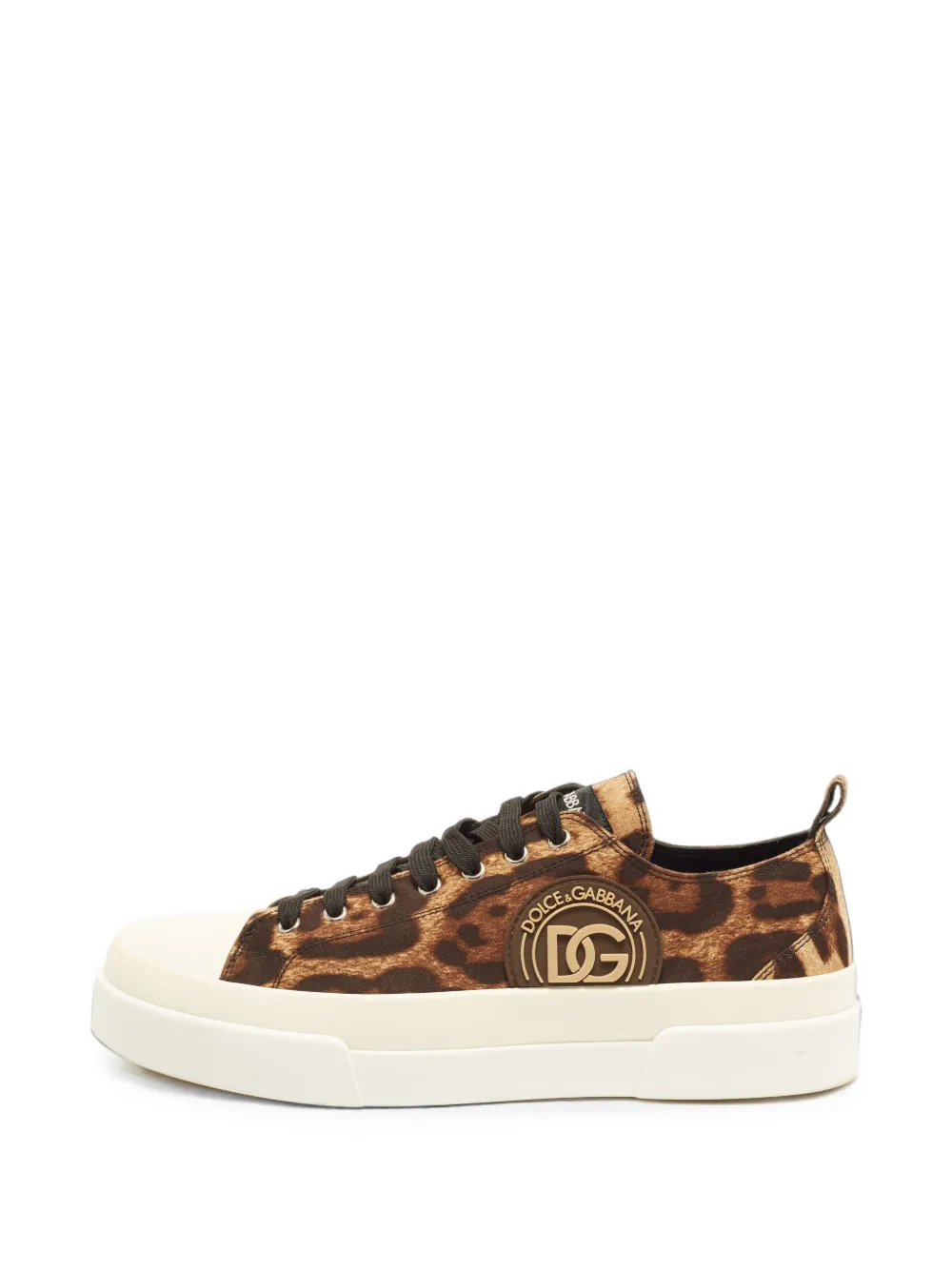 Dolce & Gabbana Pre-Owned Portofino Sneakers mit Leoparden-Print - Braun