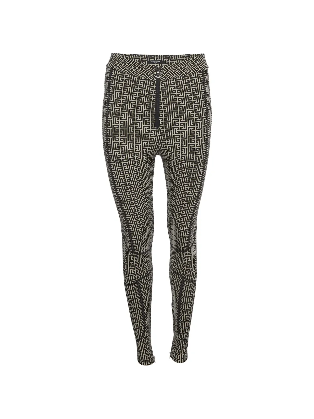 Balmain Pre-Owned Monogram-jacquard leggings - Schwarz