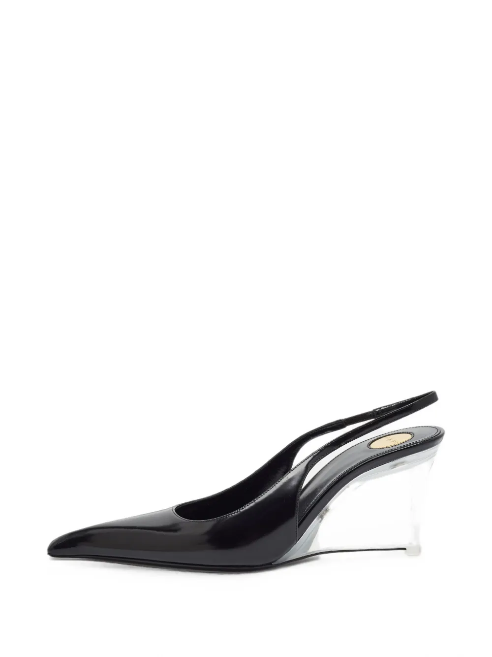 Saint Laurent Pre-Owned Miller wedge slingback pumps - Schwarz