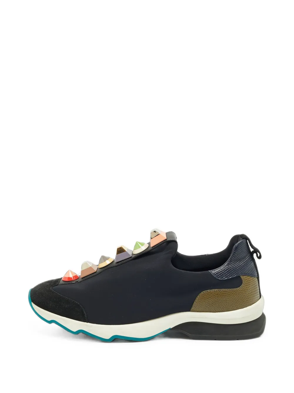 Fendi Pre-Owned stud-embellished slip-on sneakers - Schwarz