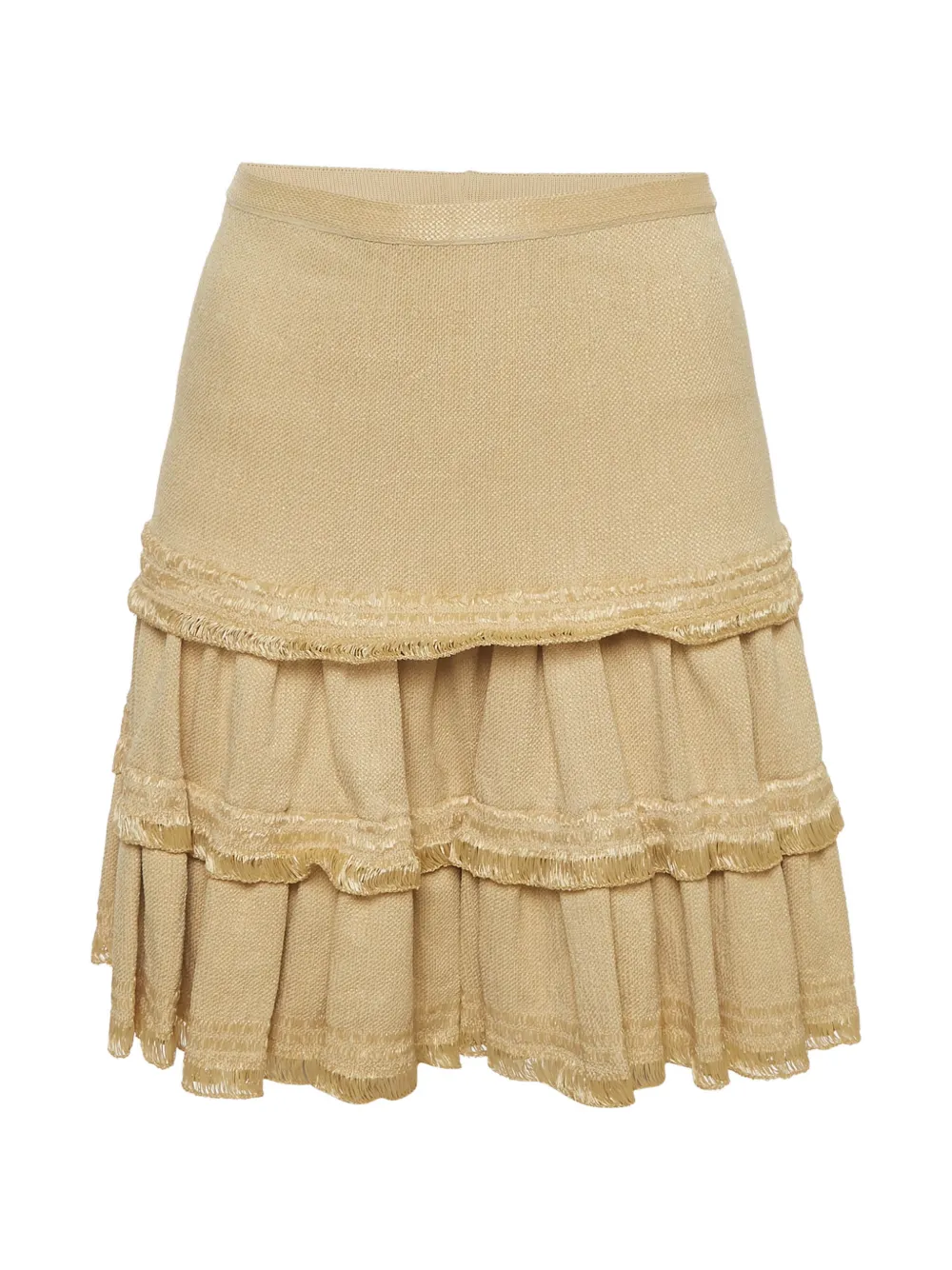 Alaïa Pre-Owned mini tiered flared skirt - Toni neutri