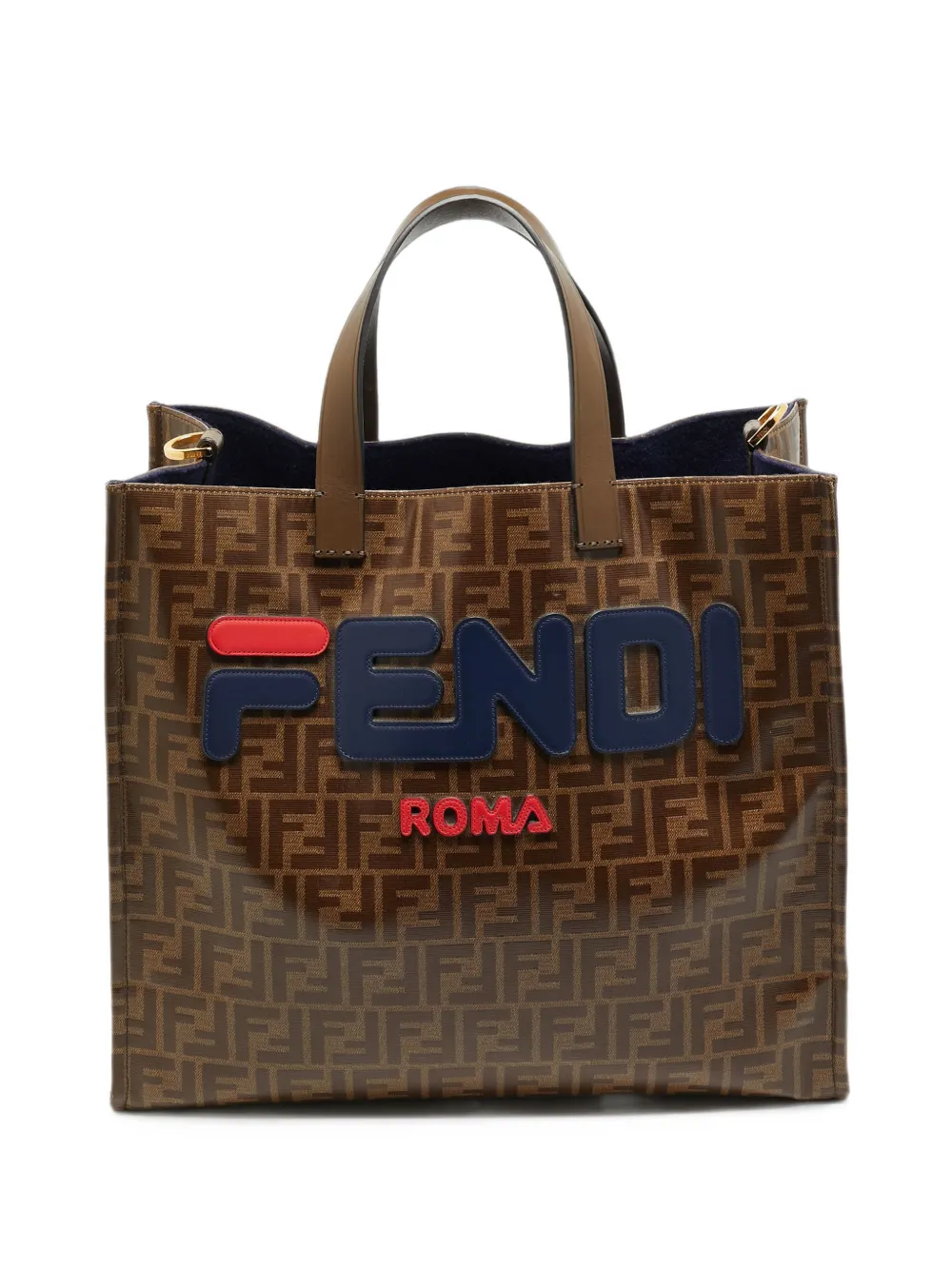 Fendi Pre-Owned 2019 x Fila Logo Mania Zucca Tote Bag - Braun