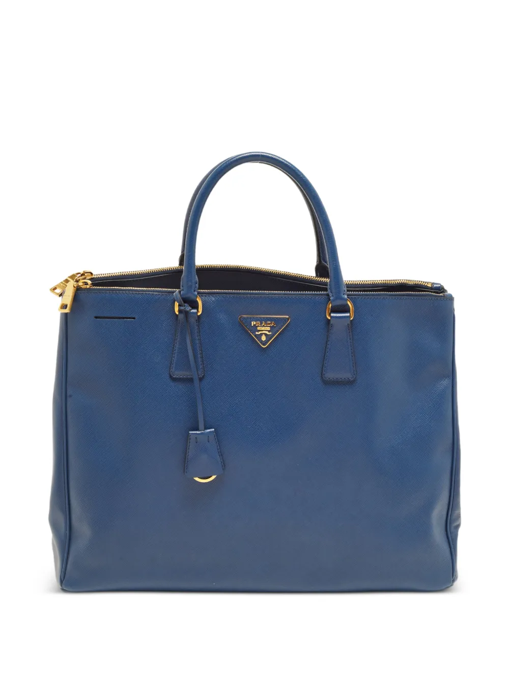 Prada Pre-Owned sac cabas Galleria à double fermeture zippée - Bleu