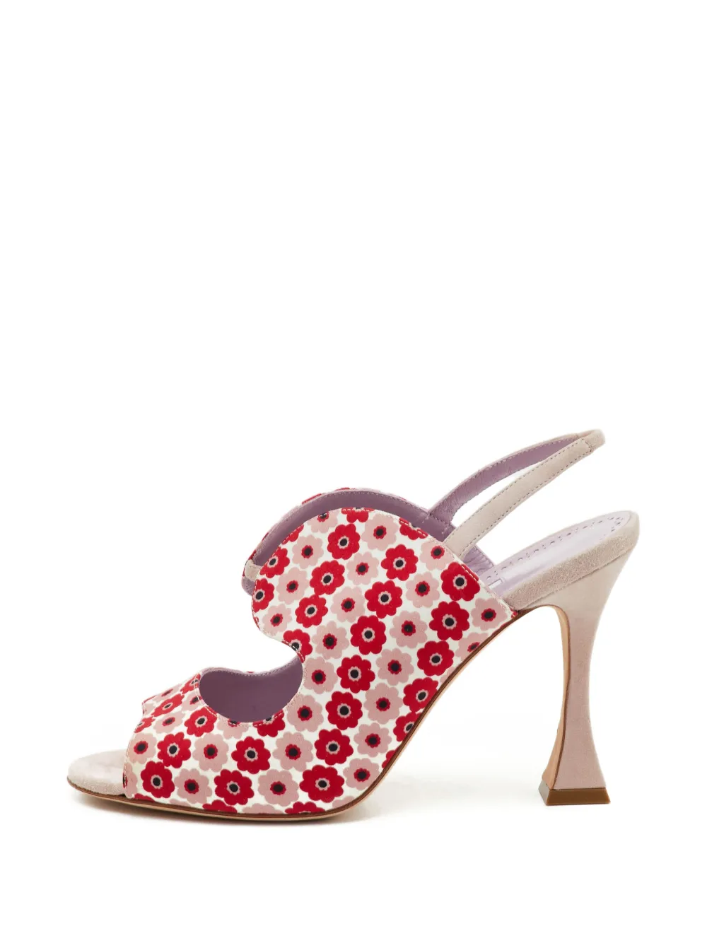 Manolo Blahnik floral-print slingback sandals - Rosso