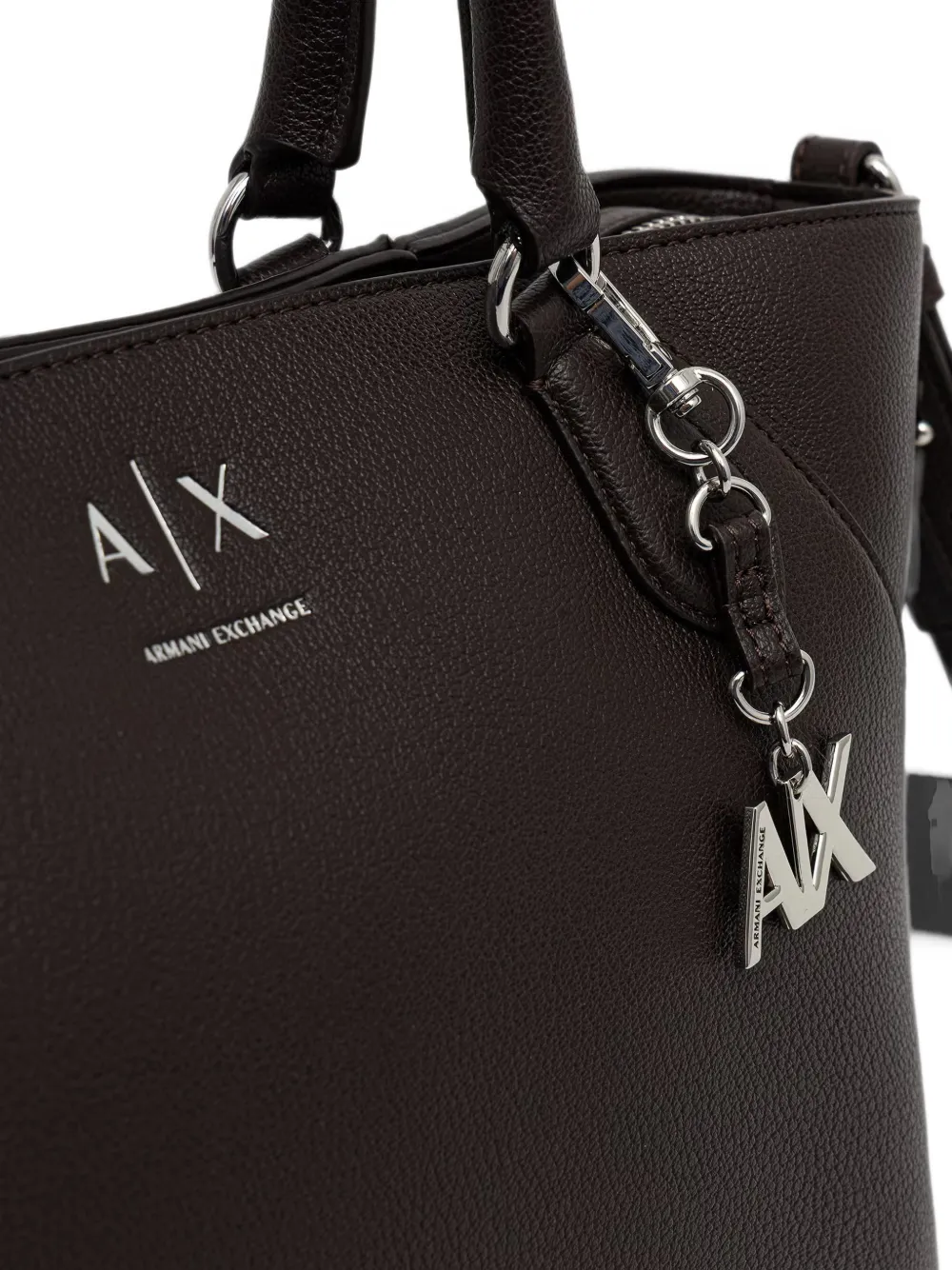 Armani Exchange Bewerkte shopper met logobedel Bruin