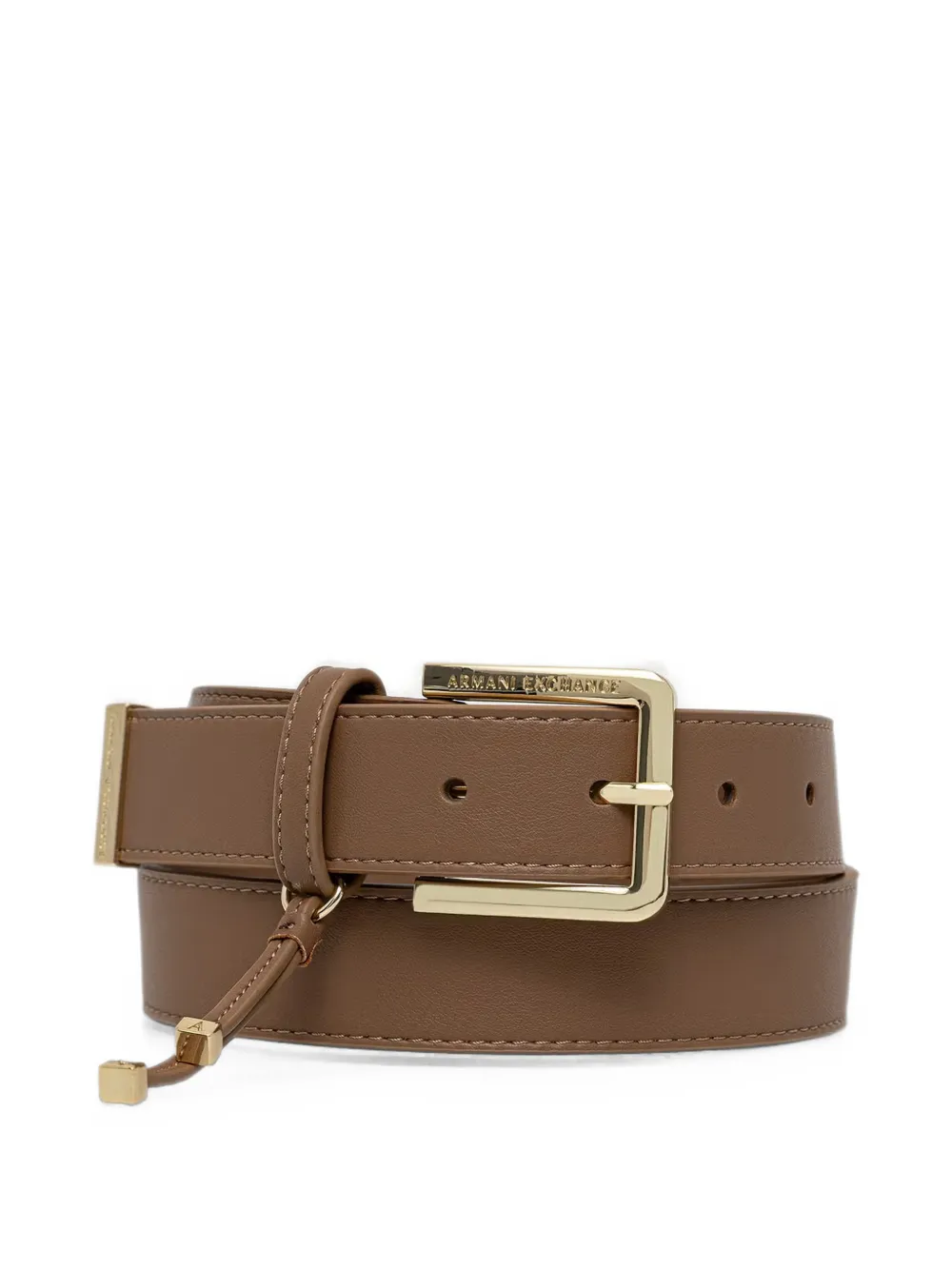 Armani Exchange logo-engraved buckle belt - Marrone