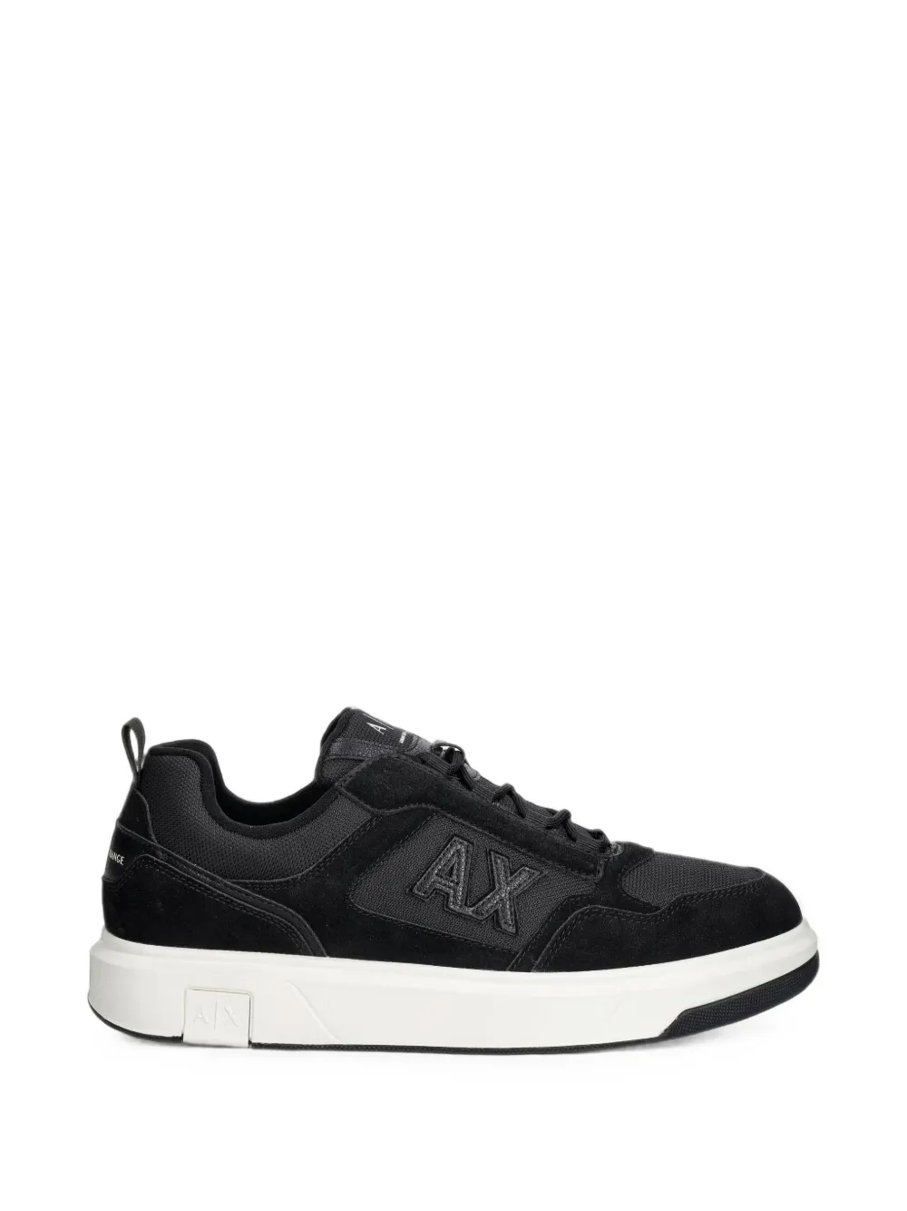 Armani Exchange panelled logo-patch sneakers Zwart