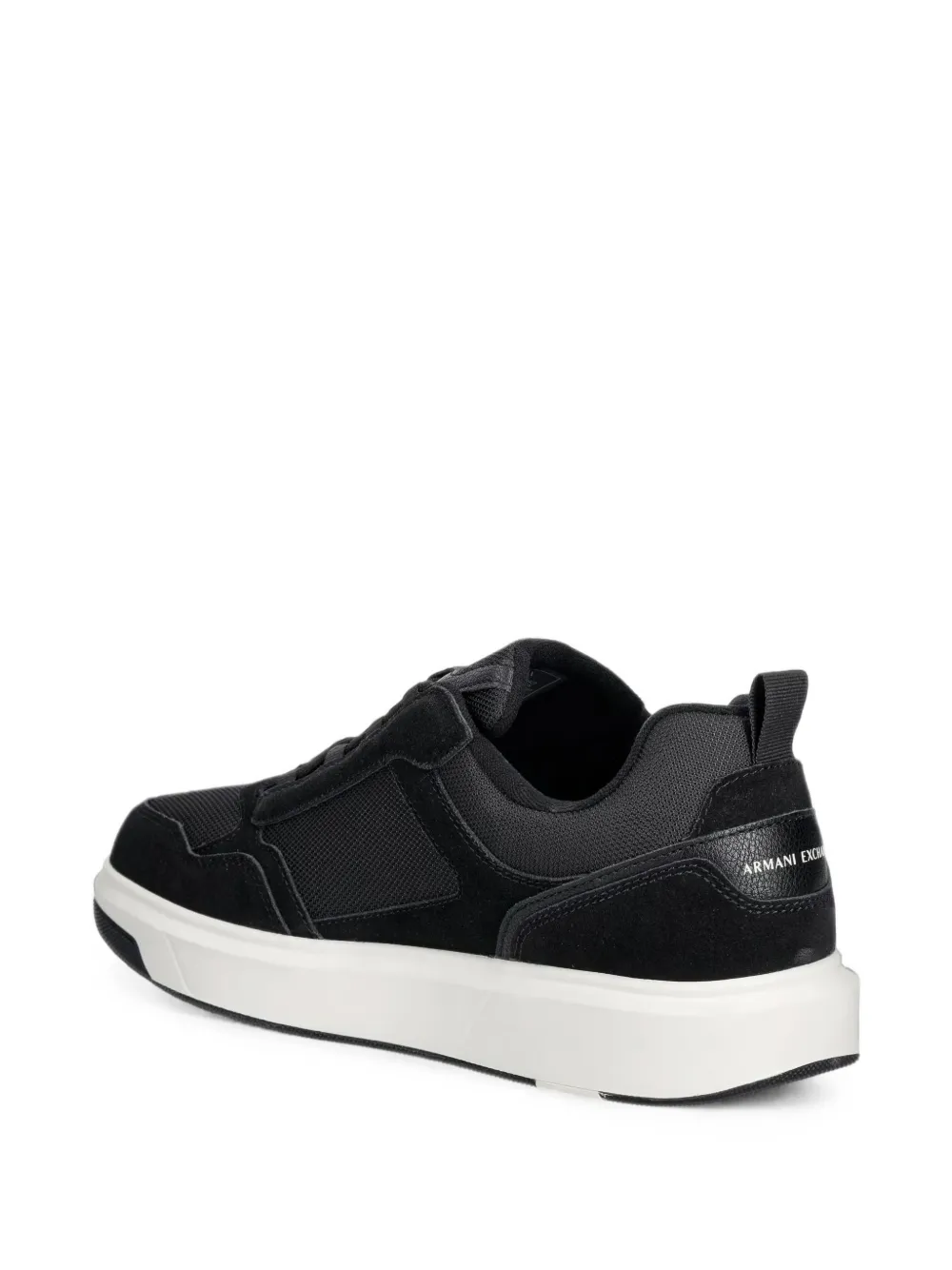 Armani Exchange panelled logo-patch sneakers Zwart